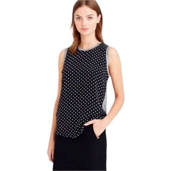 J. Crew silk & linen Polka dot sleeveless blouse. Size XS. - Picture 1 of 7